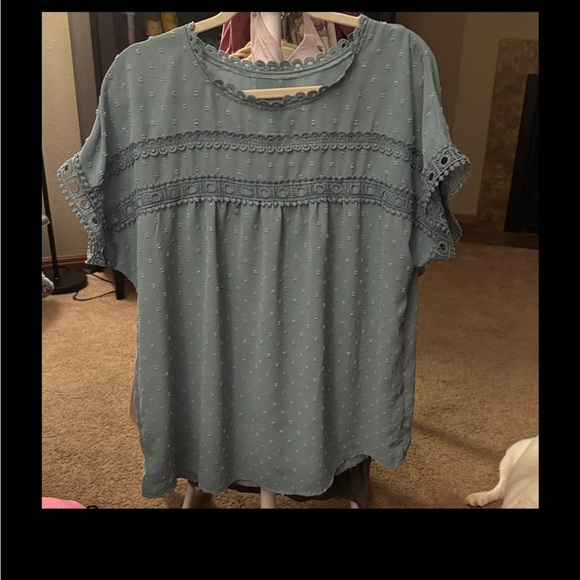 Chic Teal Button-Back Blouse - Picture 1 of 4